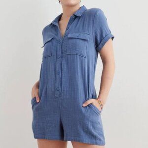 Aerie Softest Utility Romper in Blue Size Large